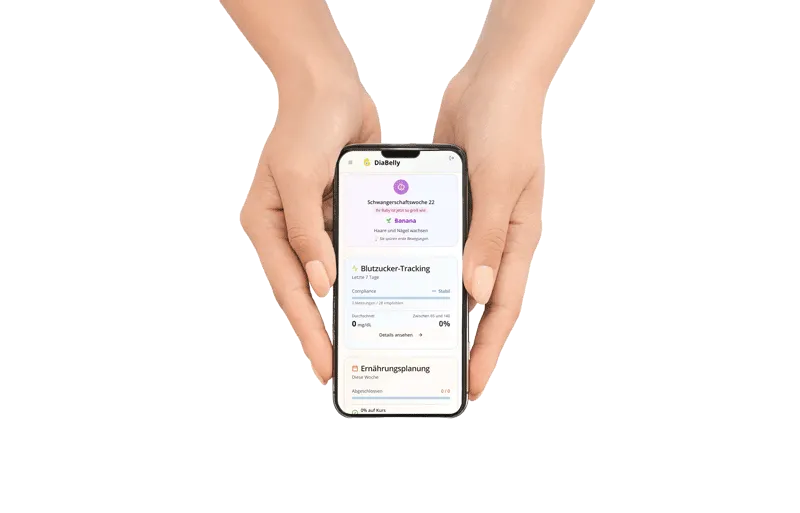 Vorschaubild: die DiaBelly App auf einem Smartphone